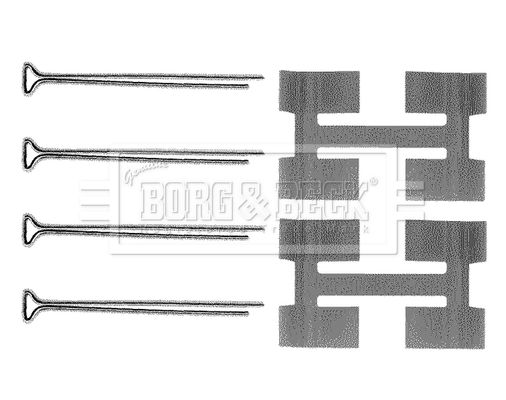 BORG & BECK priedų komplektas, diskinių stabdžių trinkelės BBK1134